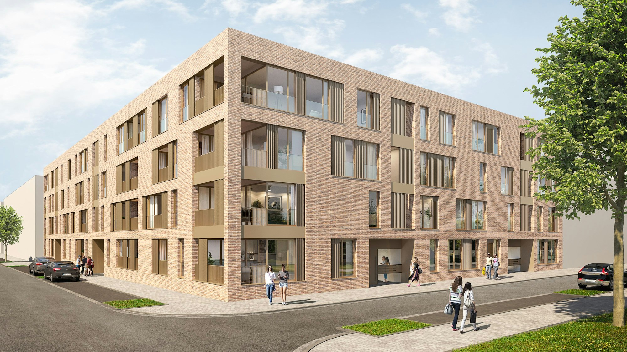 Eine Visualisierung des neuen Mehrfamilienhauses.