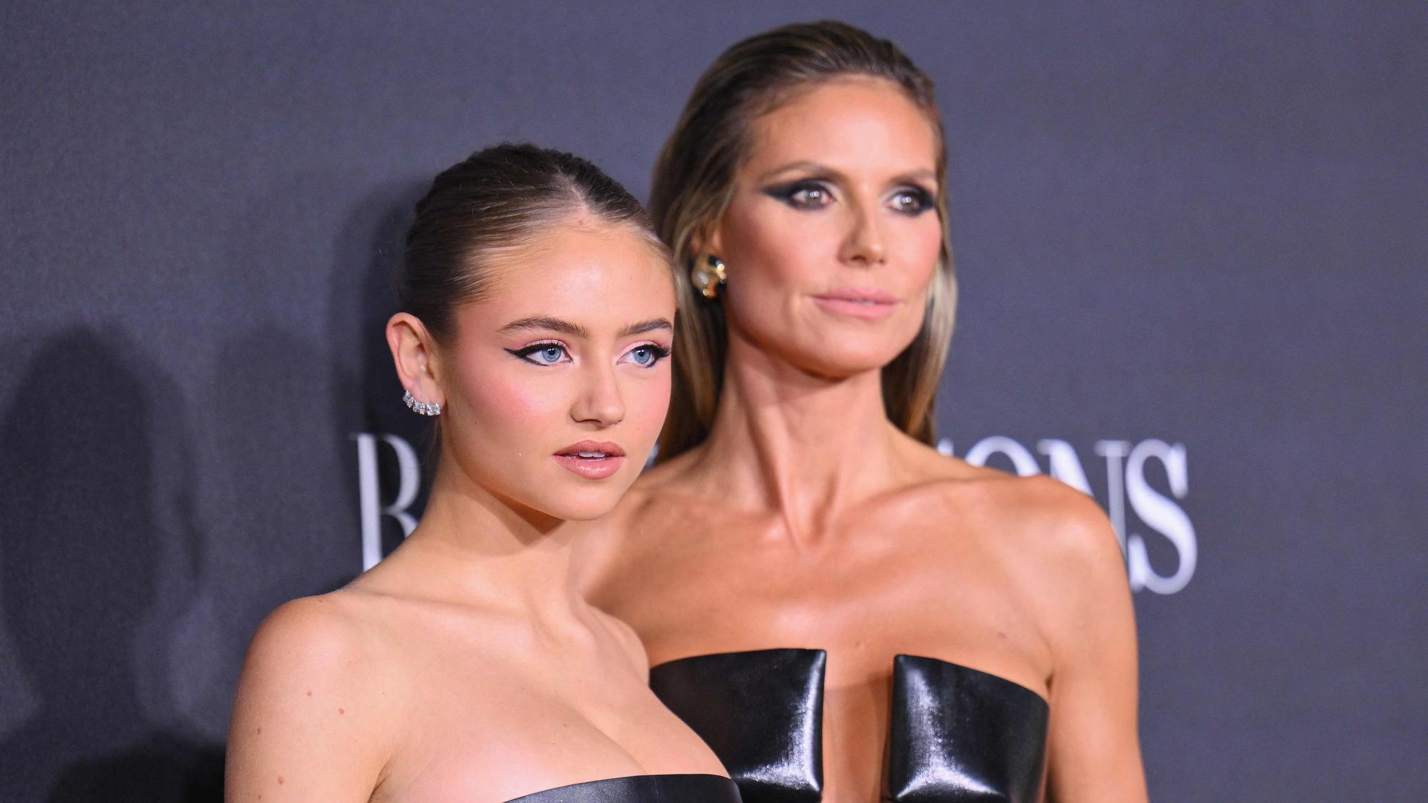 Leni Klum und Heidi Klum auf dem roten Teppich.
