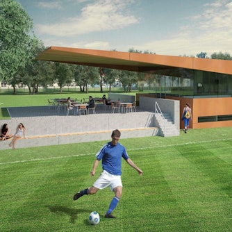 Der vorläufige Plan zum Vereinsheim des SC Rondorf wird derzeit überarbeitet.