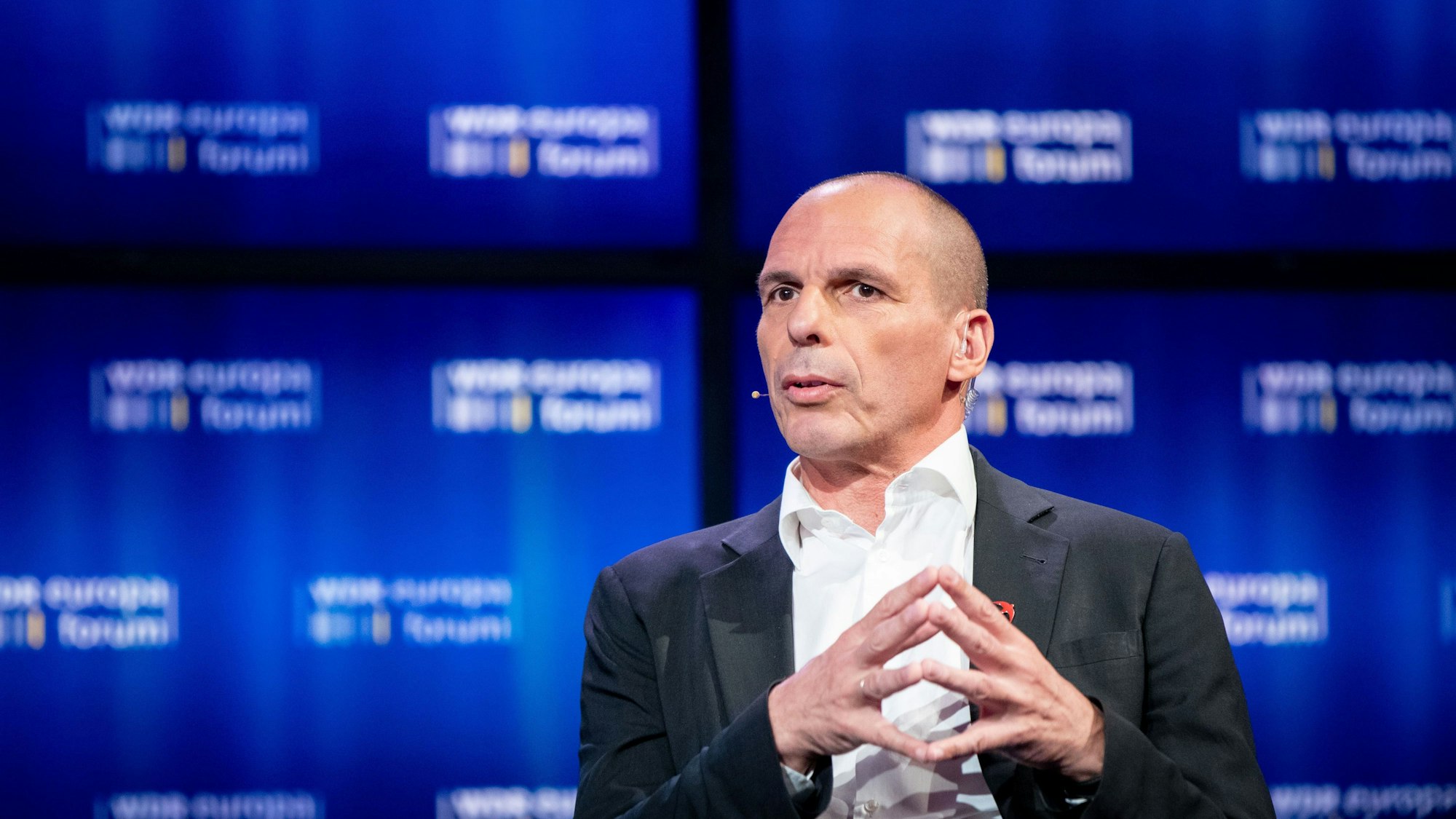 Yanis Varoufakis, ehemaliger Finanzminister von Griechenland, spricht beim Europa Forum des WDR.
