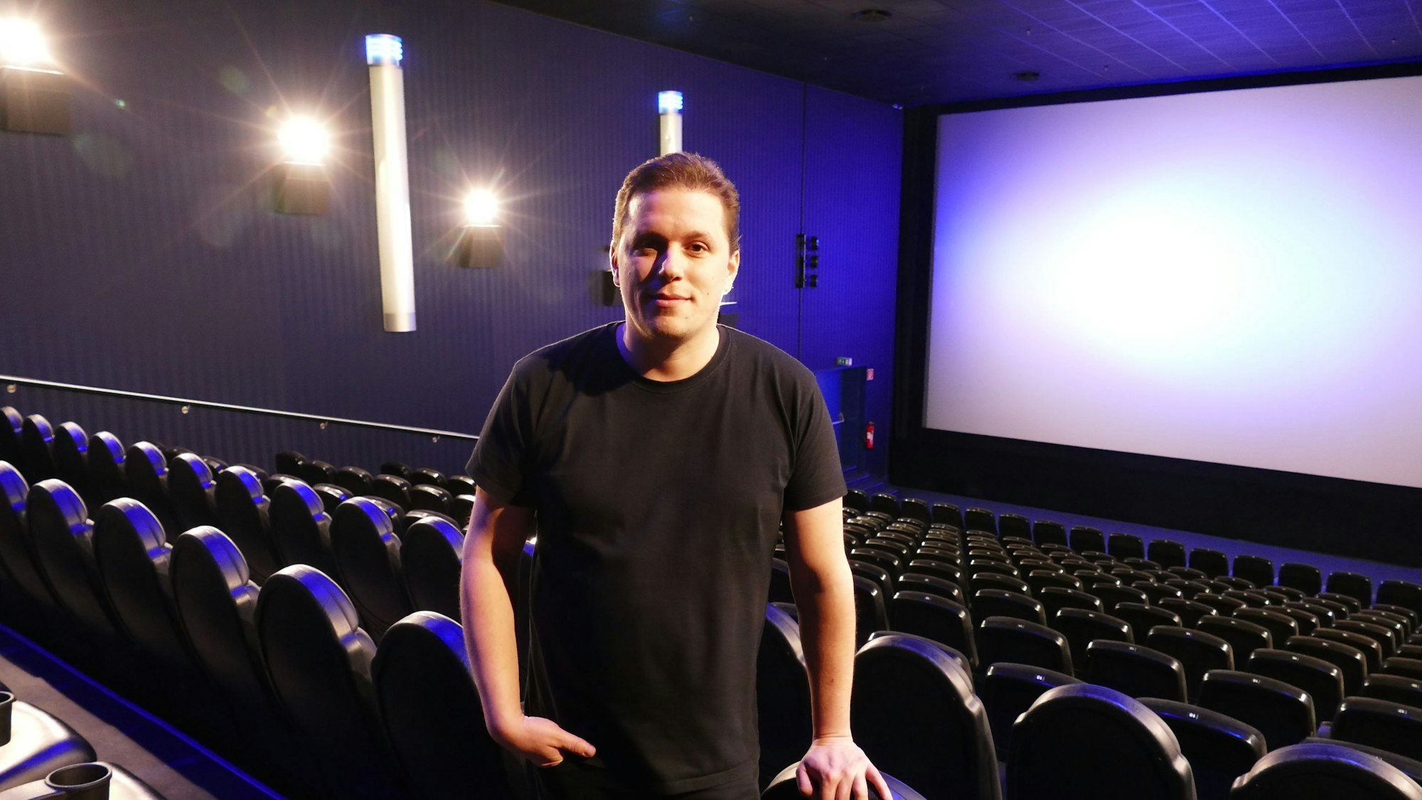Chef Dustin Kalliske im Kinosaal.