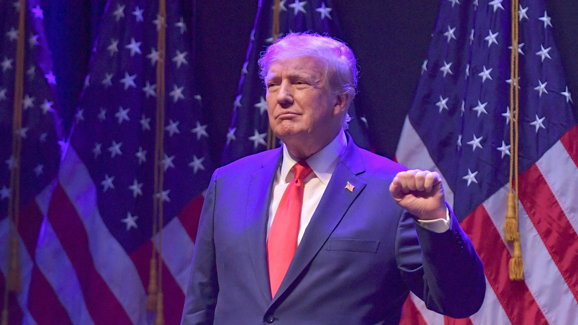 Der frühere US-Präsident Donald Trump bei einem Wahlkampfauftritt in Davenport