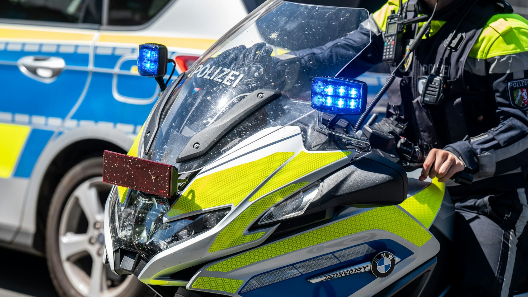 Polizeimotorrad im Einsatz (Symbolbild)