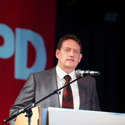 Mike Homann 2020 beim SPD-Parteitag in Chorweiler.