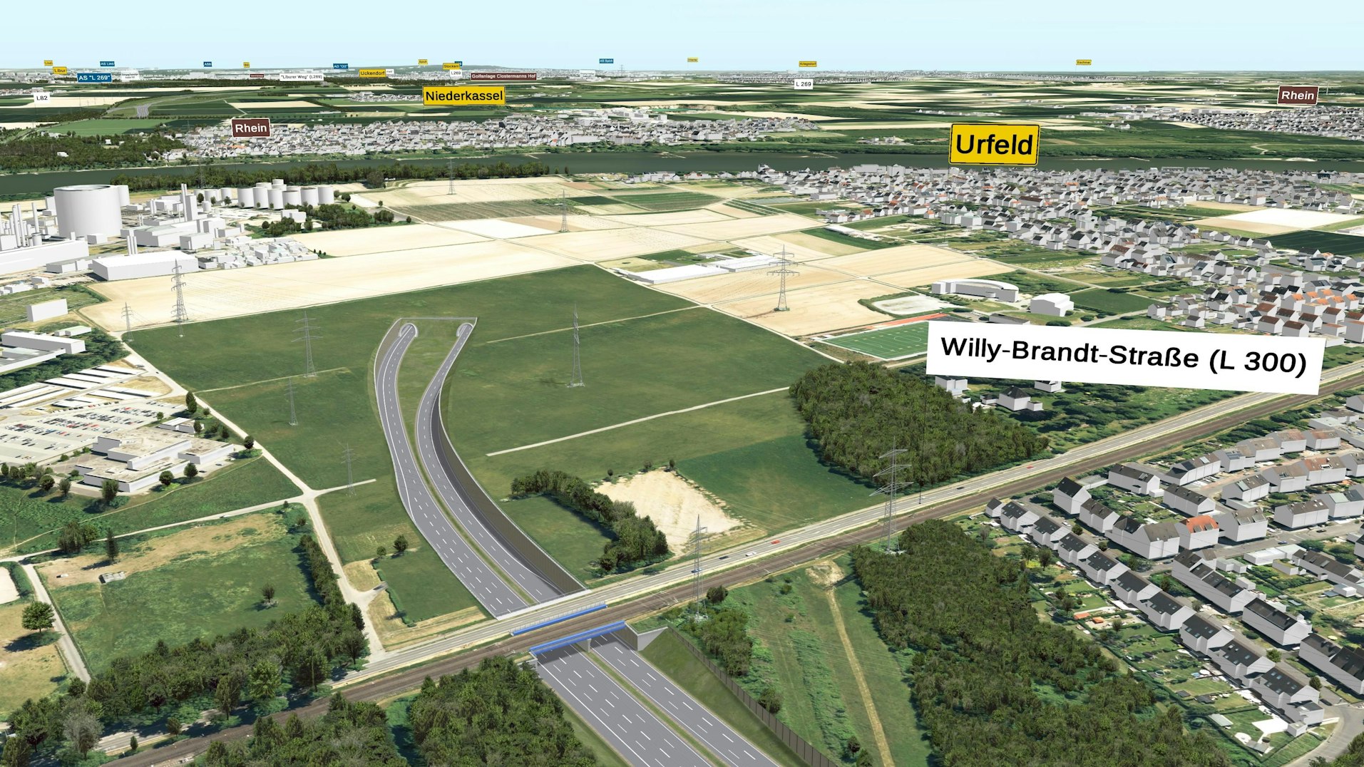 So könnte die Rheinspange einmal aussehen, wenn sie gebaut ist.