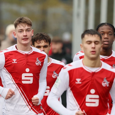 1.FC Köln U19 vs. Holstein Kiel, U19, A Junioren, DFB Pokal der Junioren, Mitte: Marlon Monning (1. FC Köln), 10.12.2022, Bild: Herbert Bucco