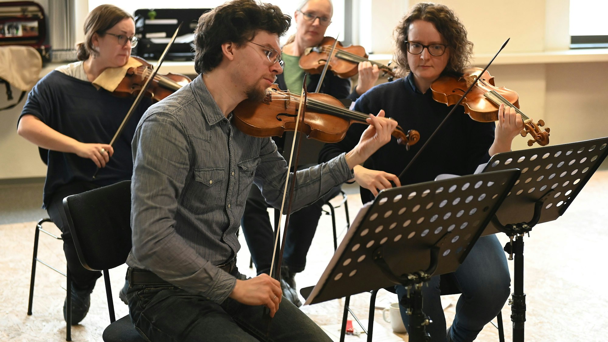 Das Ensemble Concerto Köln probt für seine USA-Tournee.