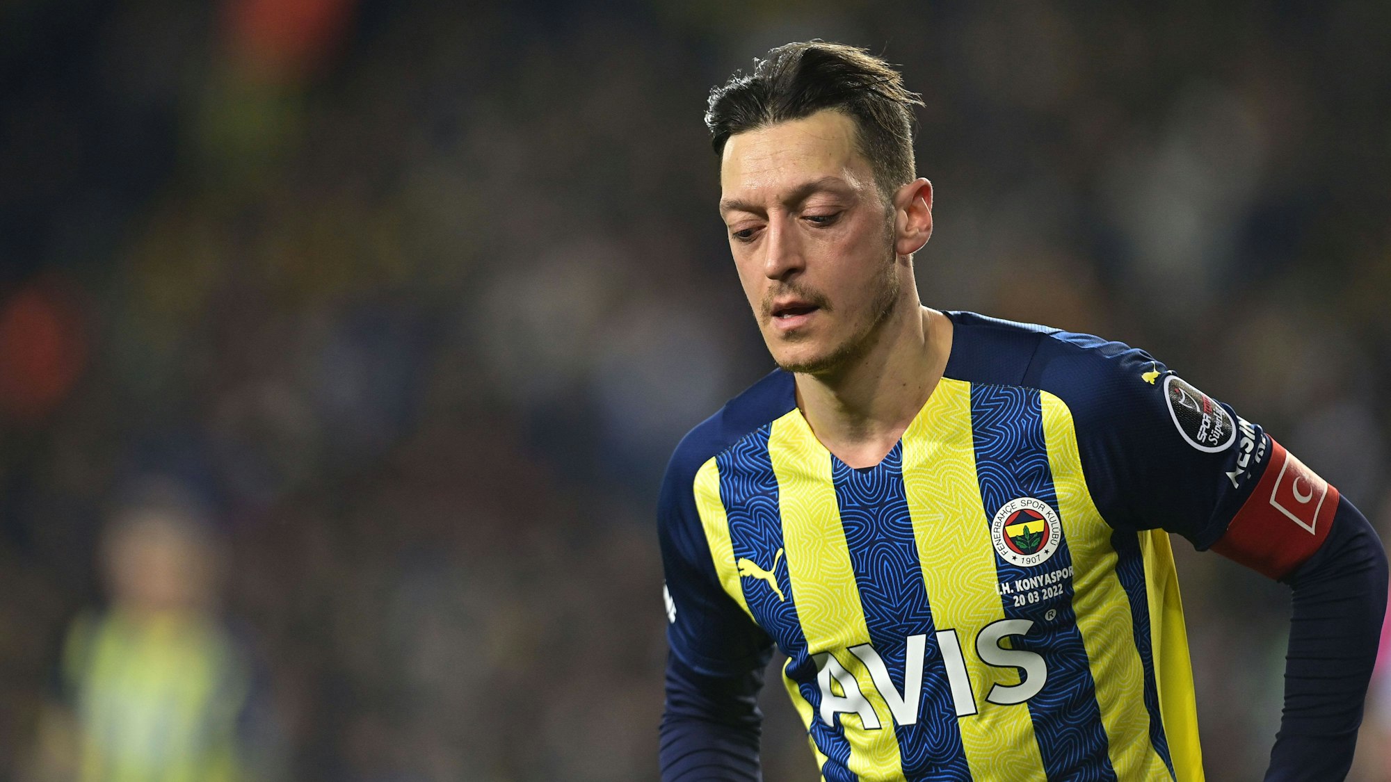Mesut Ozil of Fenerbahce during the Turkish Super League football match between Fenerbahce and Konyaspor at Ulker Stadium in Istanbul , Turkey on March 20 , 2022.  Photo : Seskimphoto  PUBLICATIONxNOTxINxTUR