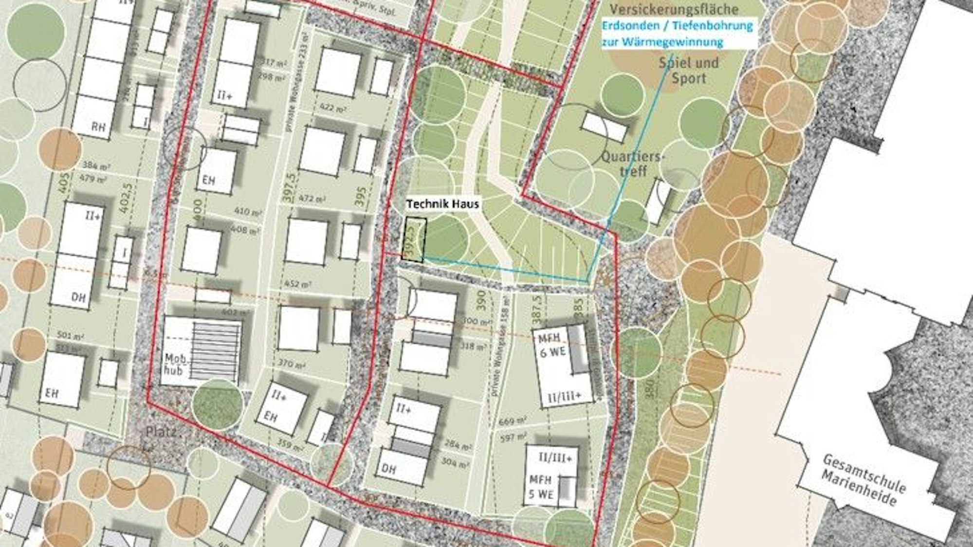 Eine Skizze der Siedlung Schöttlenberg.