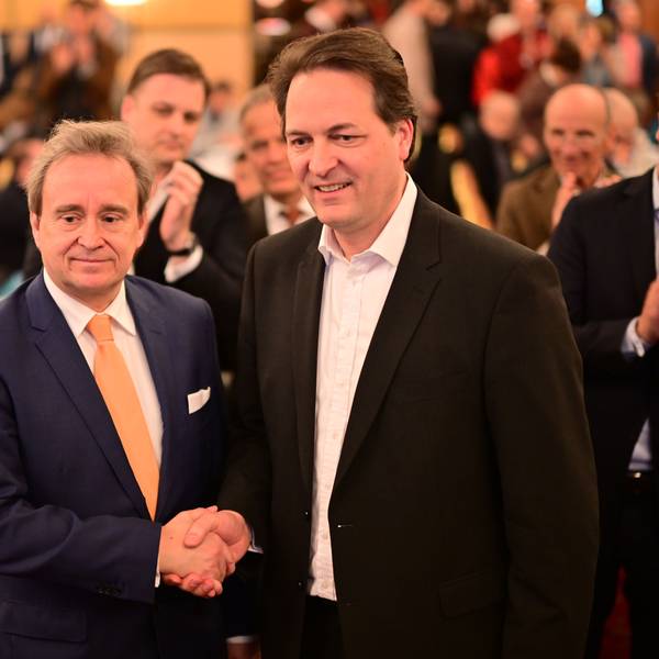Der Kölner CDU-Fraktionschef Bernd Petekau mit dem Parteivorsitzen Karl Alexander Mandl.