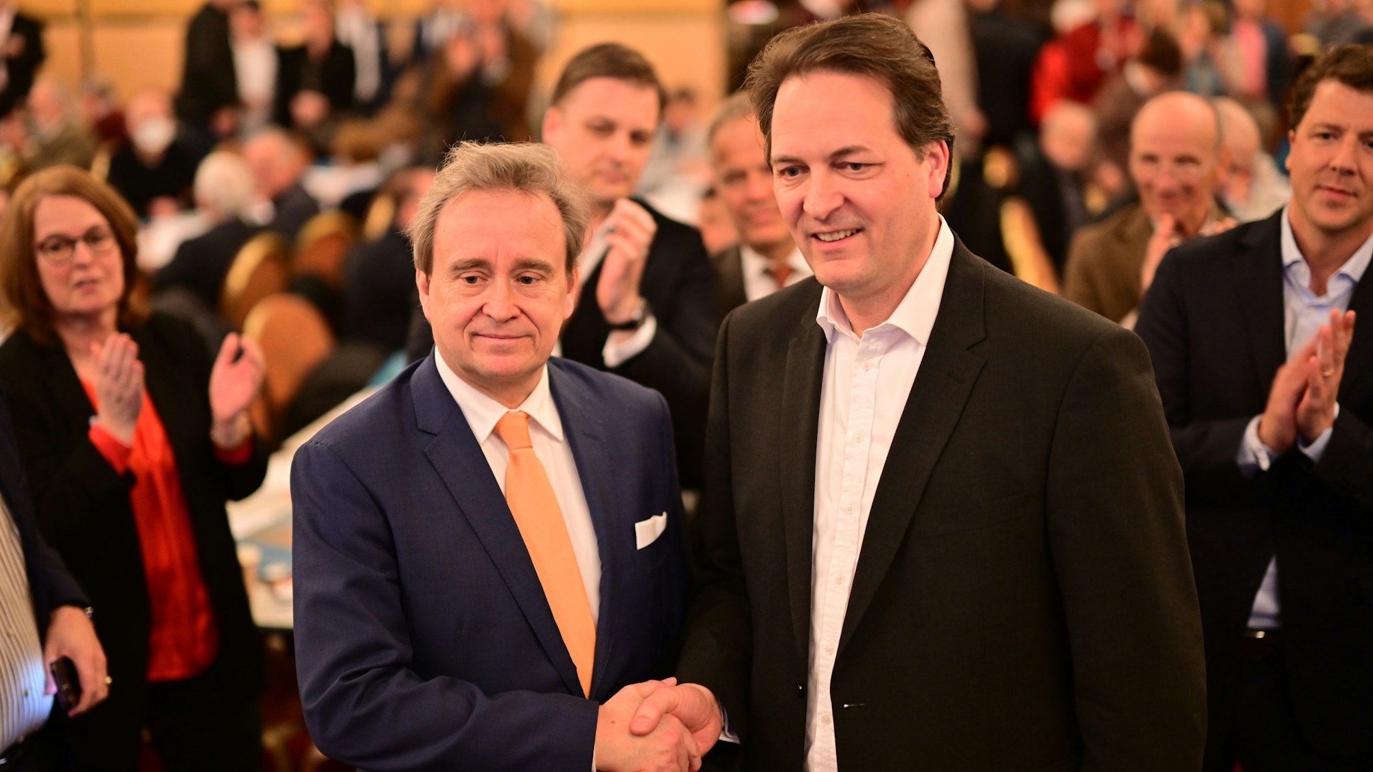 Der Kölner CDU-Fraktionschef Bernd Petekau mit dem Parteivorsitzen Karl Alexander Mandl.