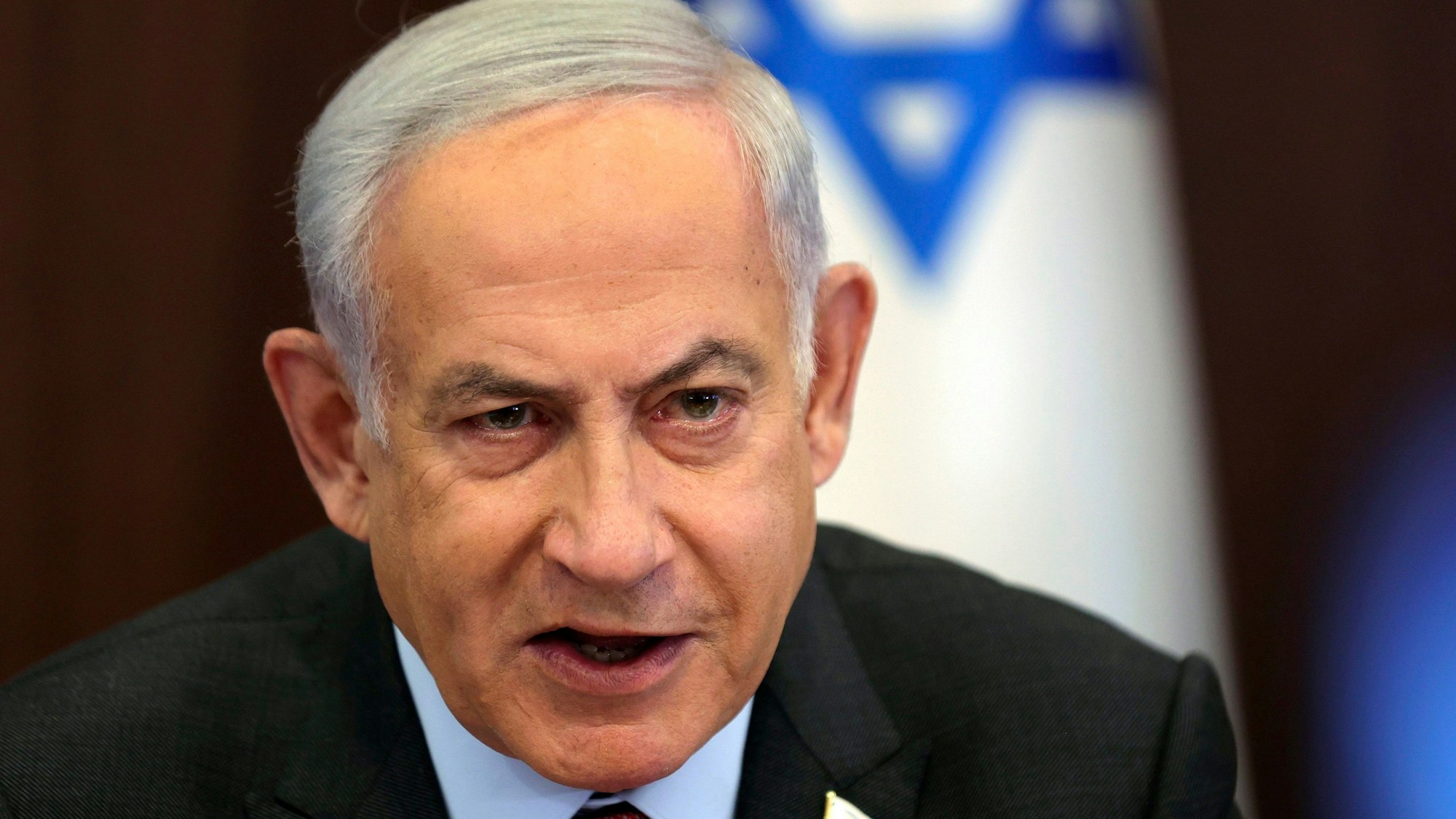 Benjamin Netanjahu, Ministerpräsident von Israel, nimmt an der wöchentlichen Kabinettssitzung teil.