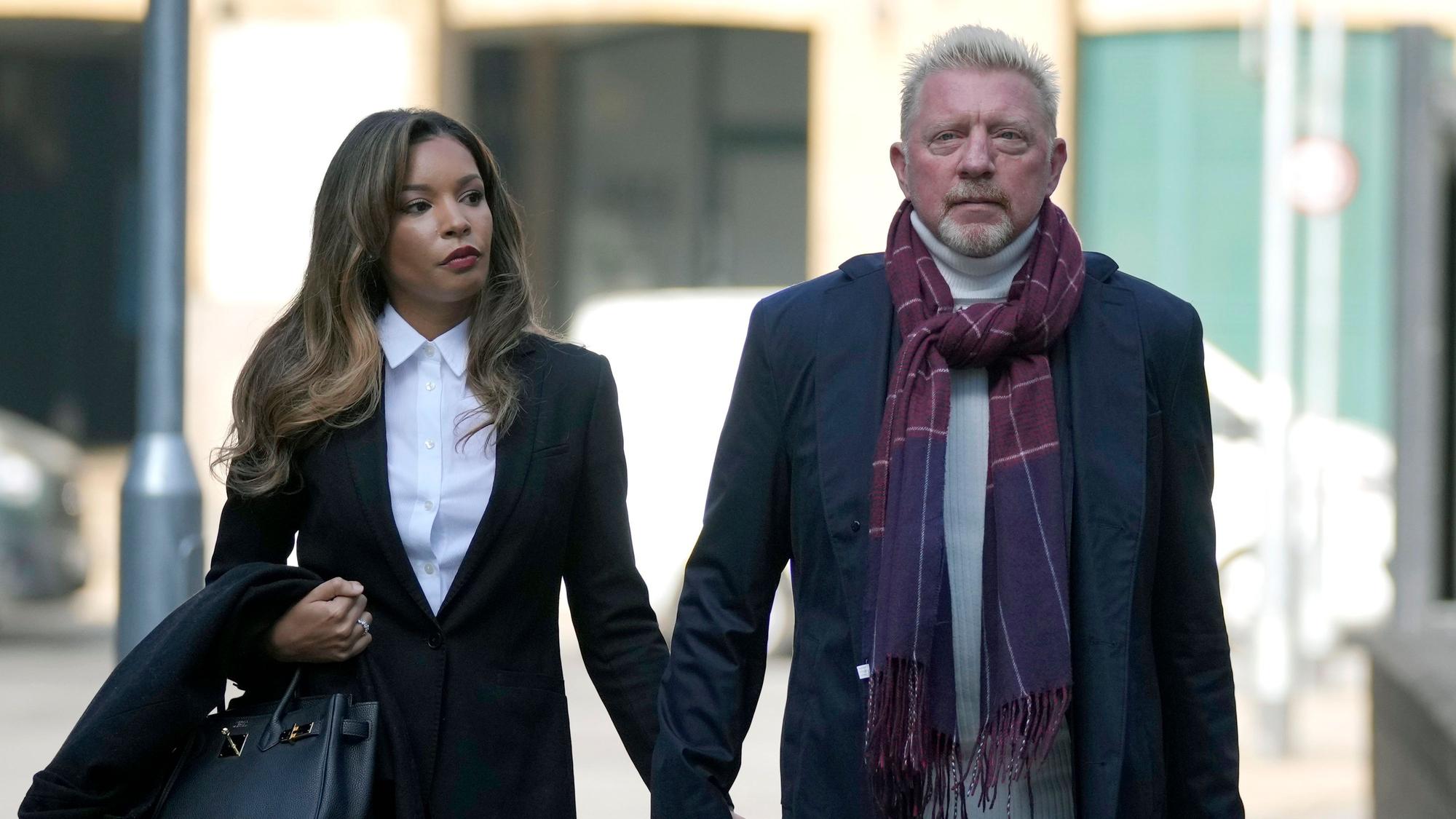 Boris Becker mit seiner Frau Lilian in London.