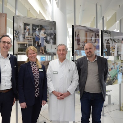 Dr. Tatjana Klug übernimmt die Leitung der Gynäkologie und Geburtshilfe von Prof. Matthias Winkler. Die Geschäftsführer Martin Milde (l.) und Thorsten Schütze (r.) gratulierten.
