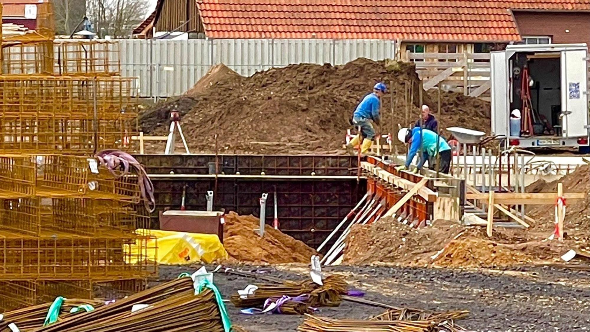 Die Baustelle des Neubaus.