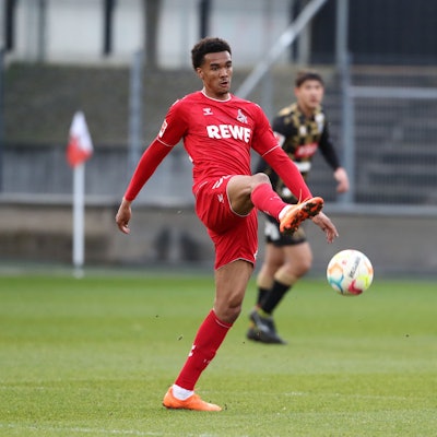 Maurice Banach Gedächtnisspiel, 1. FC Köln vs. VV St. Truiden (Belgien), 23.03.2023, 18.00 Uhr, Damion Downs (1. FC Köln), Bild: Herbert Bucco