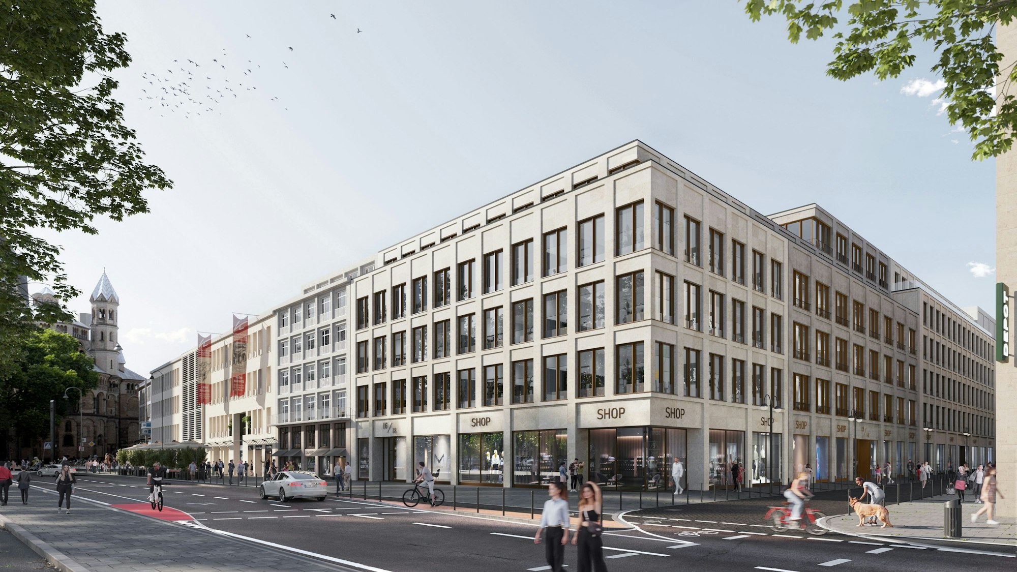 An der Ecke Neumarkt/Richmodstraße plant die Kreissparkasse einen Neubau mit Gewerbeflächen. Auch das Parkhaus soll verschwinden.