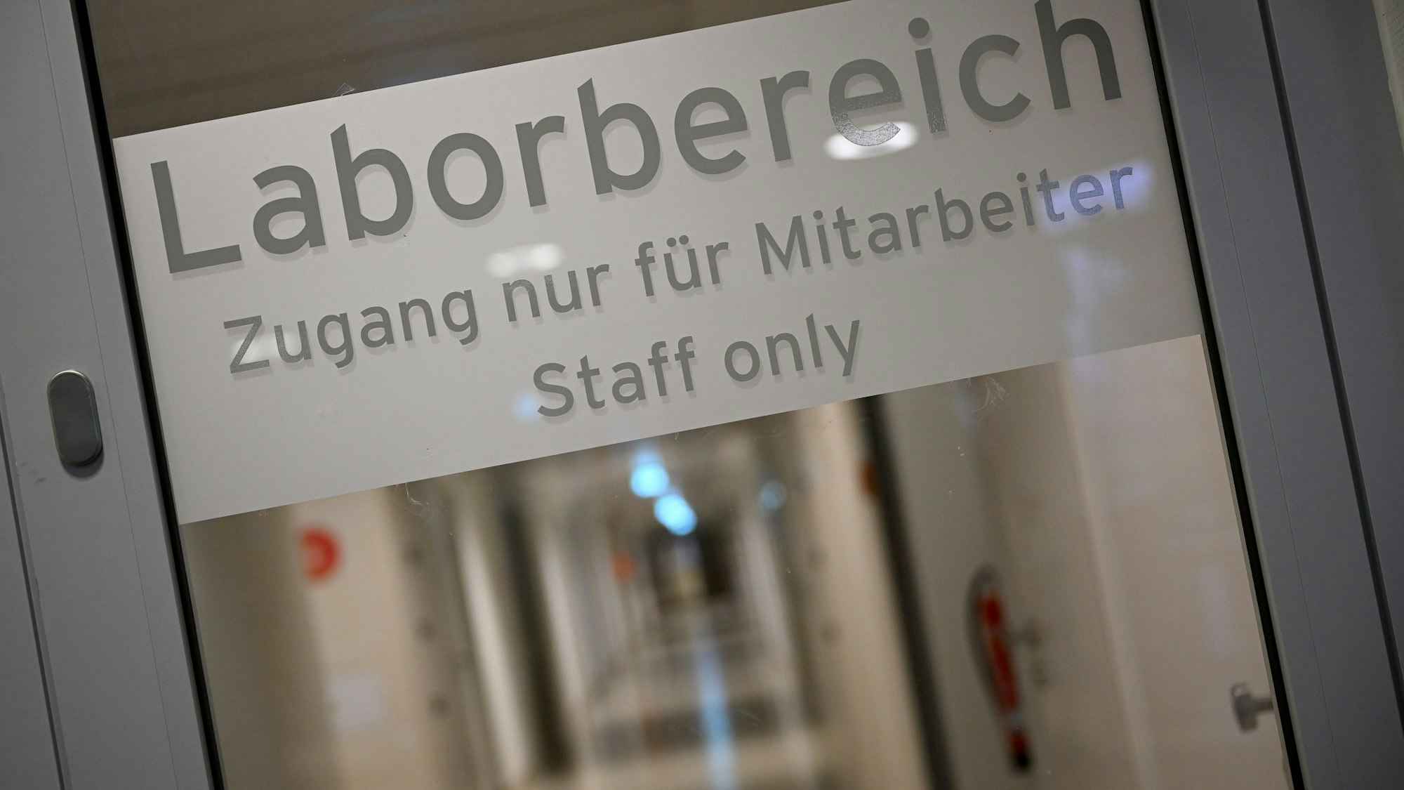 Eingang zum Laborbereich im Institut für Medizinische Immunologie an der Charité.