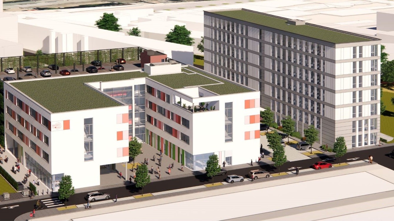Eine VIsualisierung der neuen Gesamtschule in Ehrenfeld.