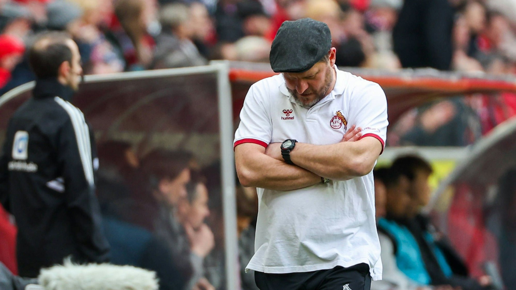 Es ist Steffen Baumgart im Stadion zu sehen.