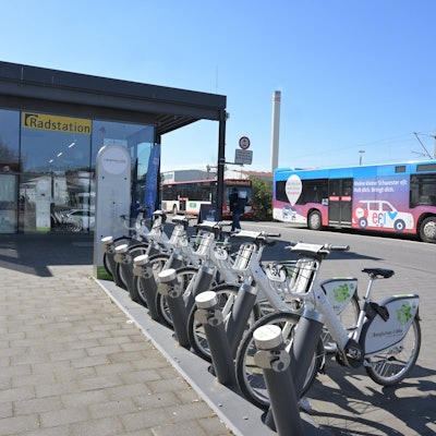 Die Radstation in Bergisch Gladbach.