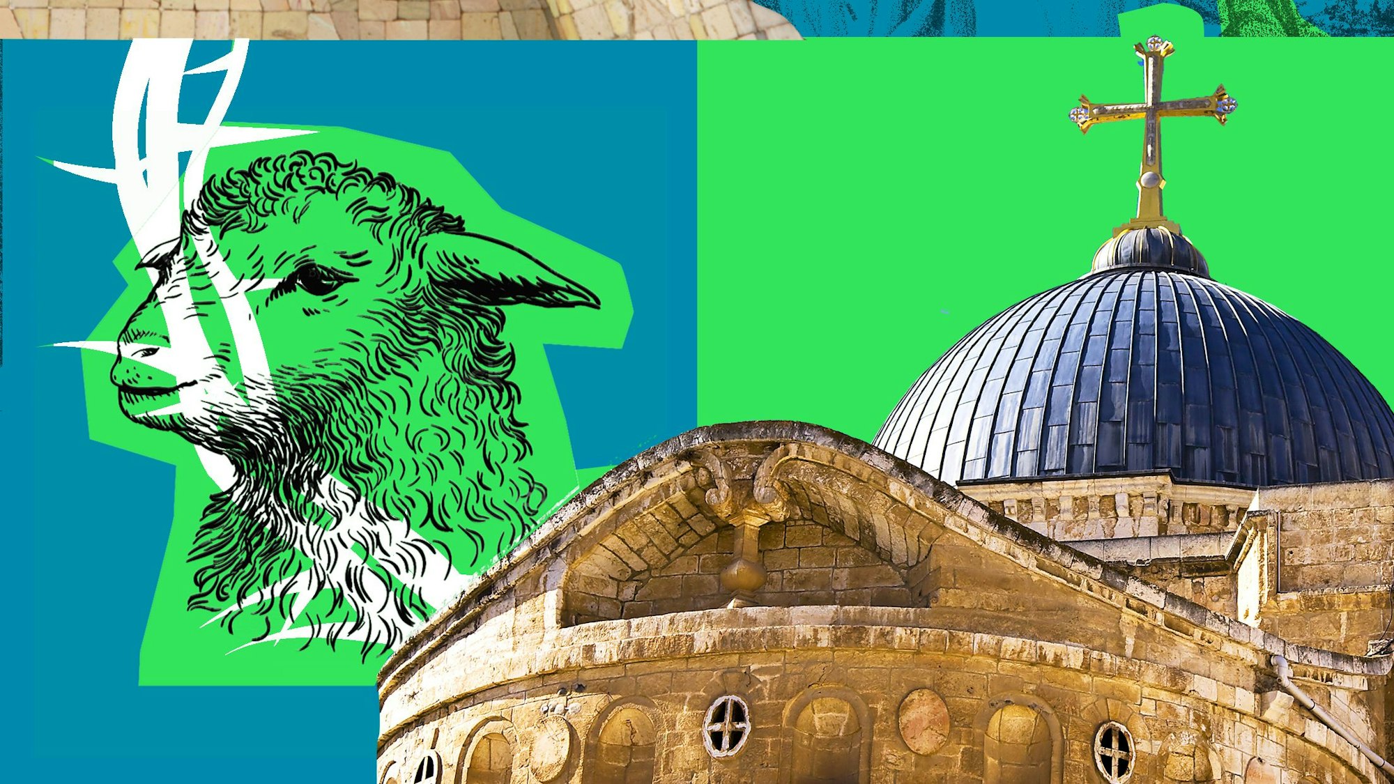 Grabeskirche und Osterlamm