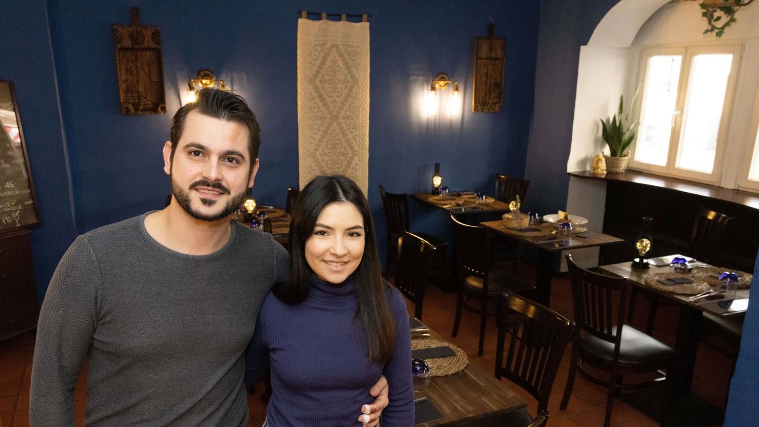 Silvia Frau und Giuseppe Ruiu in ihrem Restaurant „Domo Mea“ in der Kölner Südstadt.