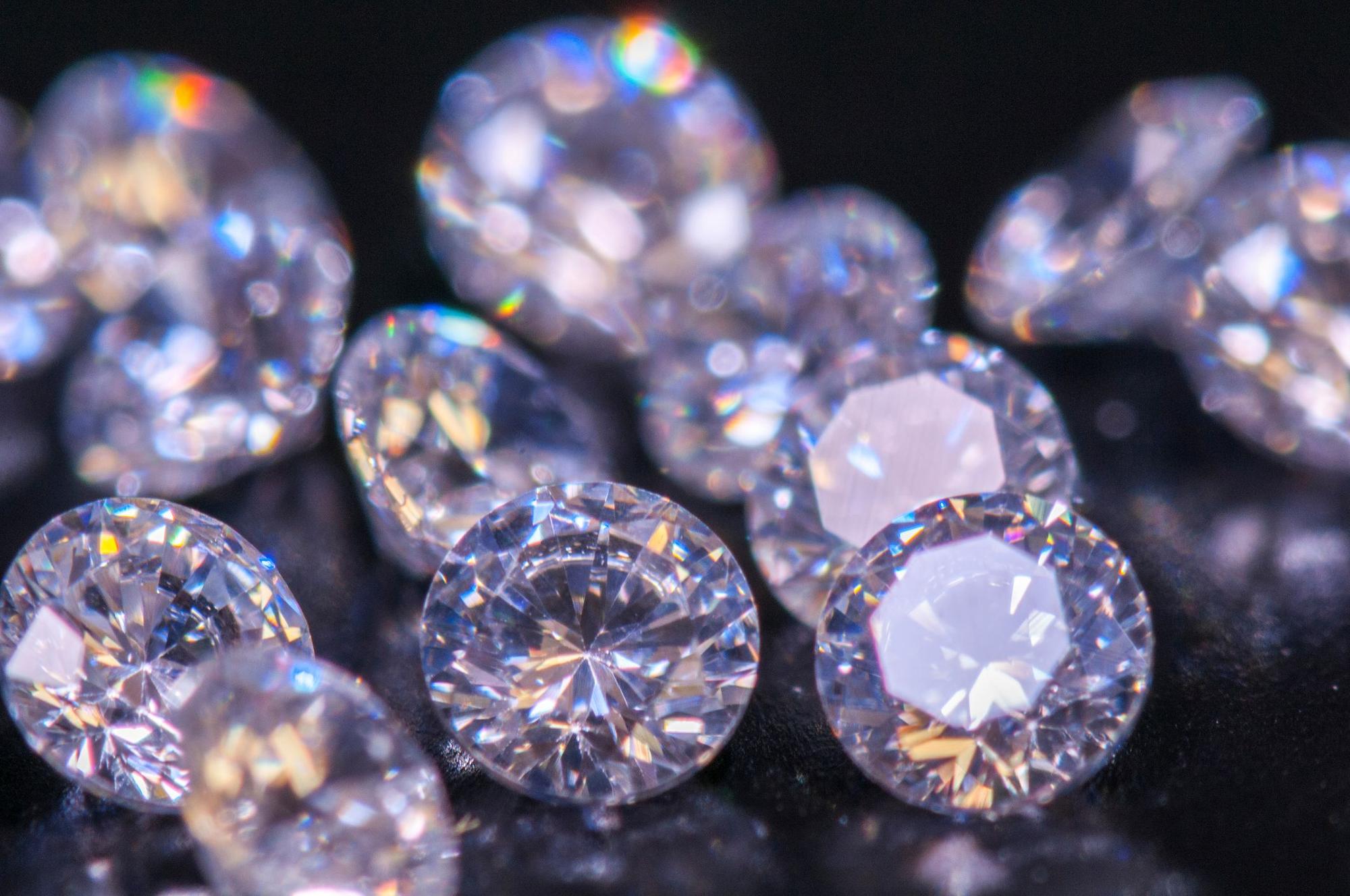 Diamanten in Nahaufnahme.