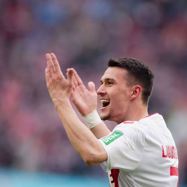 15.04.2023, Nordrhein-Westfalen, Köln: Fußball: Bundesliga, 1. FC Köln - FSV Mainz 05, 28. Spieltag, RheinEnergieStadion. Kölns Torschütze Dejan Ljubicic jubelt nach seinem Treffer zum 1:1 Ausgleich. Foto: Marius Becker/dpa - WICHTIGER HINWEIS: Gemäß den Vorgaben der DFL Deutsche Fußball Liga bzw. des DFB Deutscher Fußball-Bund ist es untersagt, in dem Stadion und/oder vom Spiel angefertigte Fotoaufnahmen in Form von Sequenzbildern und/oder videoähnlichen Fotostrecken zu verwerten bzw. verwerten zu lassen. +++ dpa-Bildfunk +++