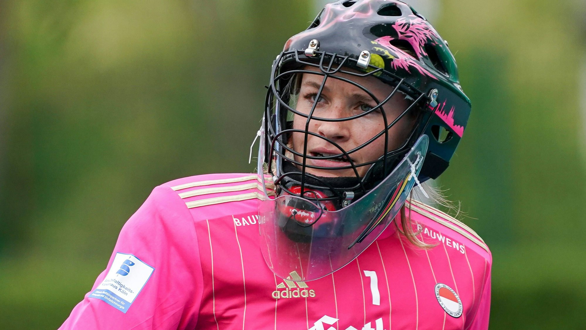 Julia Sonntag geb. Ciupka, Torwart, KTHC, 1, Einzelbild, Aktion, Action, 08.05.2021, Mannheim Deutschland, Hockey, Deutsche Meisterschaft, Halbfinale, Damen, Mannheimer HC - Rot-Weiss Köln *** Julia Sonntag geb Ciupka, Goalkeeper, KTHC, 1 , Single, Action, Action, 08 05 2021, Mannheim Germany , Hockey, German Championship, Semifinal, Women, Mannheimer HC Rot Weiss Köln xozx