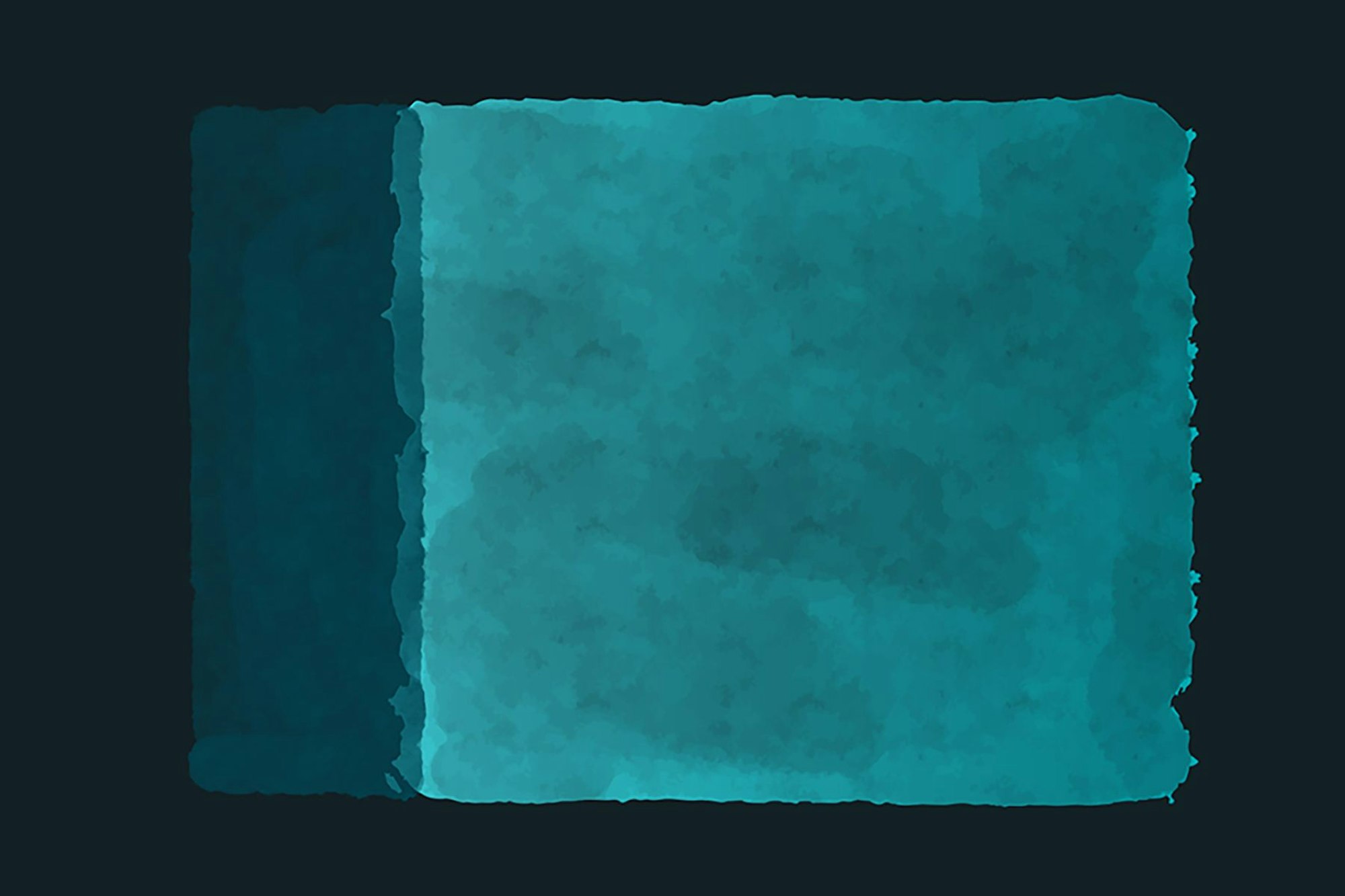 Abstraktes blau-grünes Gemälde zum Freihafen beim Festival Acht Brücken