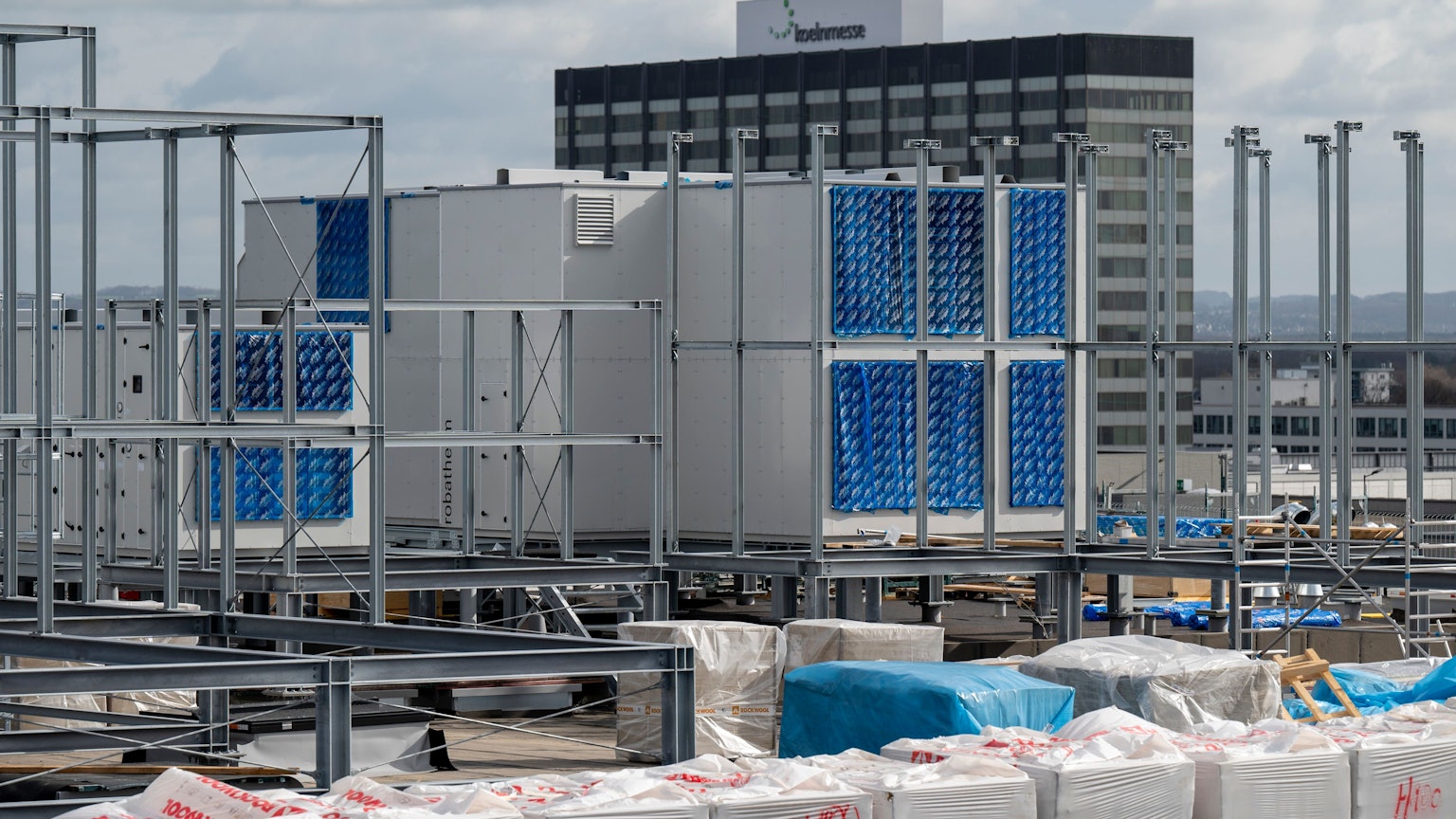 Bau des Confex an der Messe