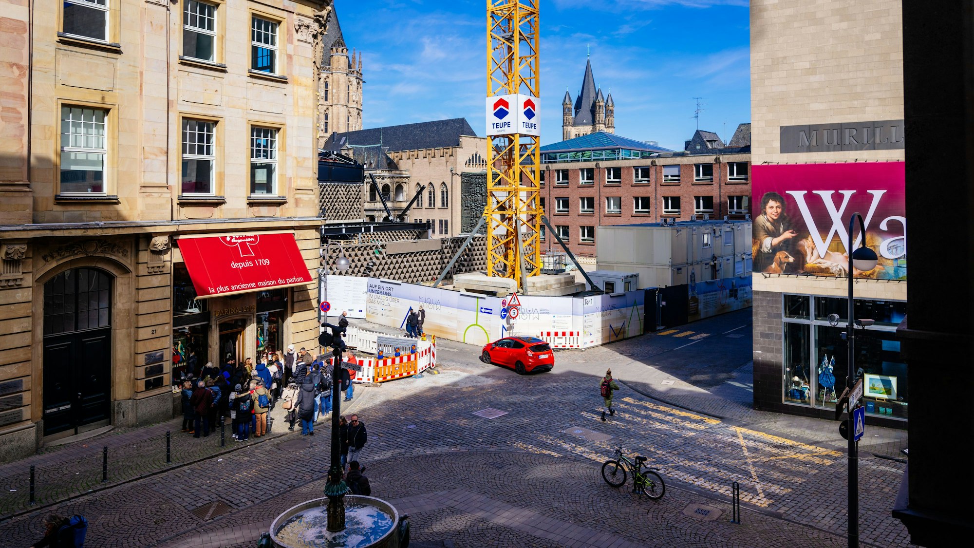 Die Baustelle des Miqua in der Kölner Altstadt.