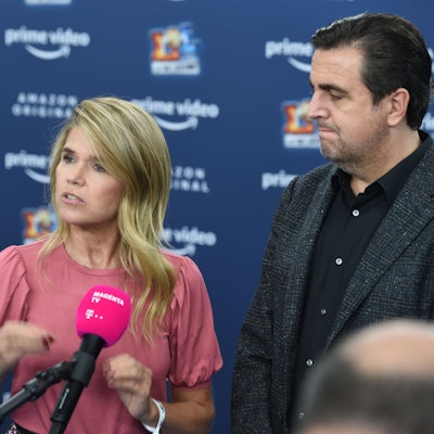 Anke Engelke und Bastian Pastewka zeigen sich bei der Premiere der zweiten Staffel der Comedyshow "LOL: Last One Laughing" im ARRI-Kino.