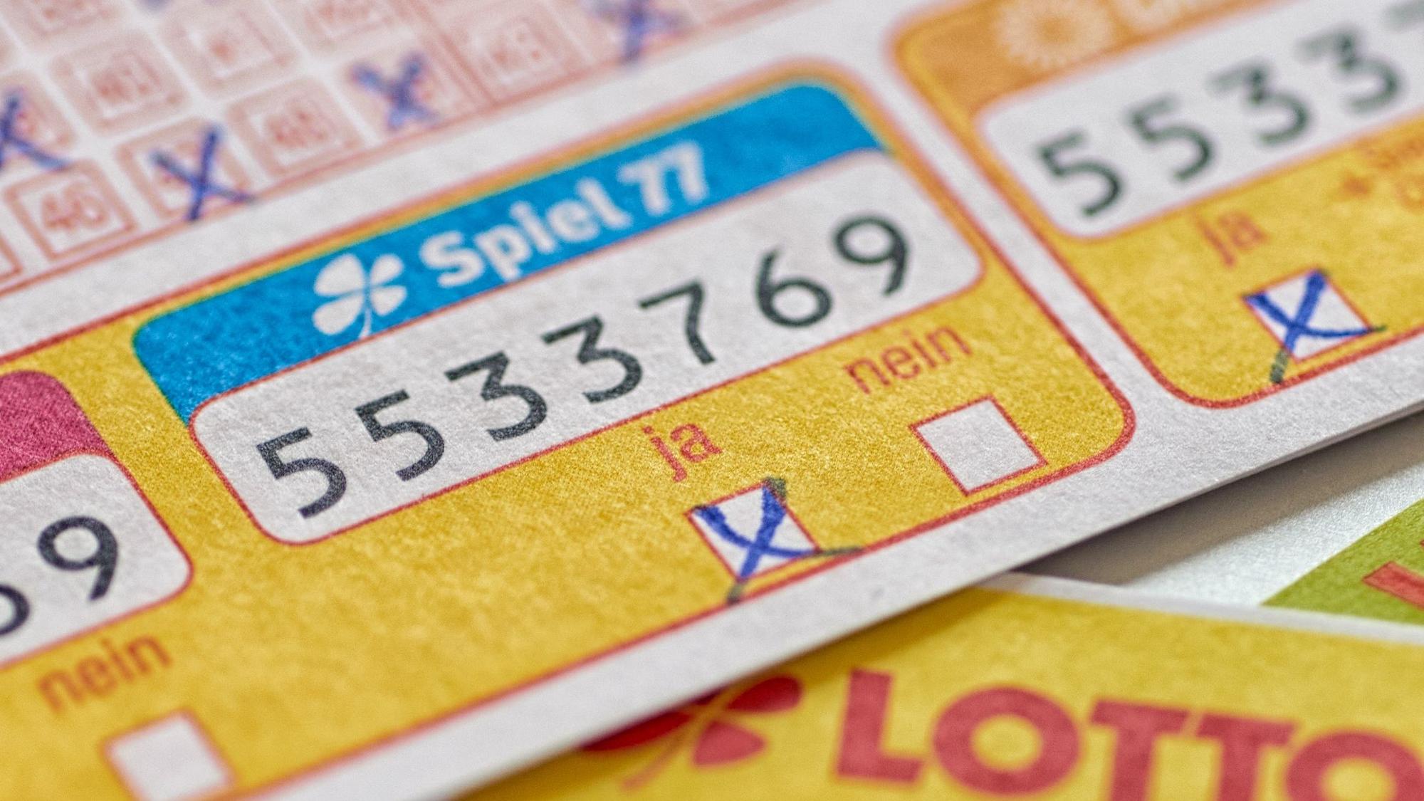 Ein Spielschein für das „Spiel77“.