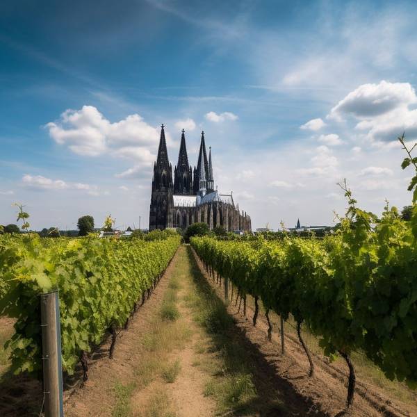 So stellt sich die künstliche Intelligenz Midjourney einen Weinberg am Dom vor.