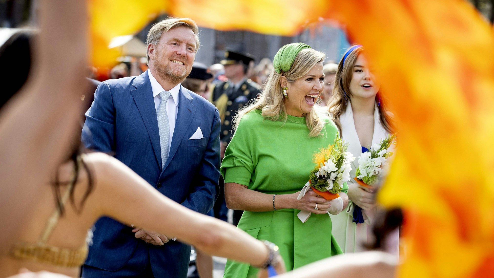 Der niederländische König Willem-Alexander und Königin Maxima beim Königstag