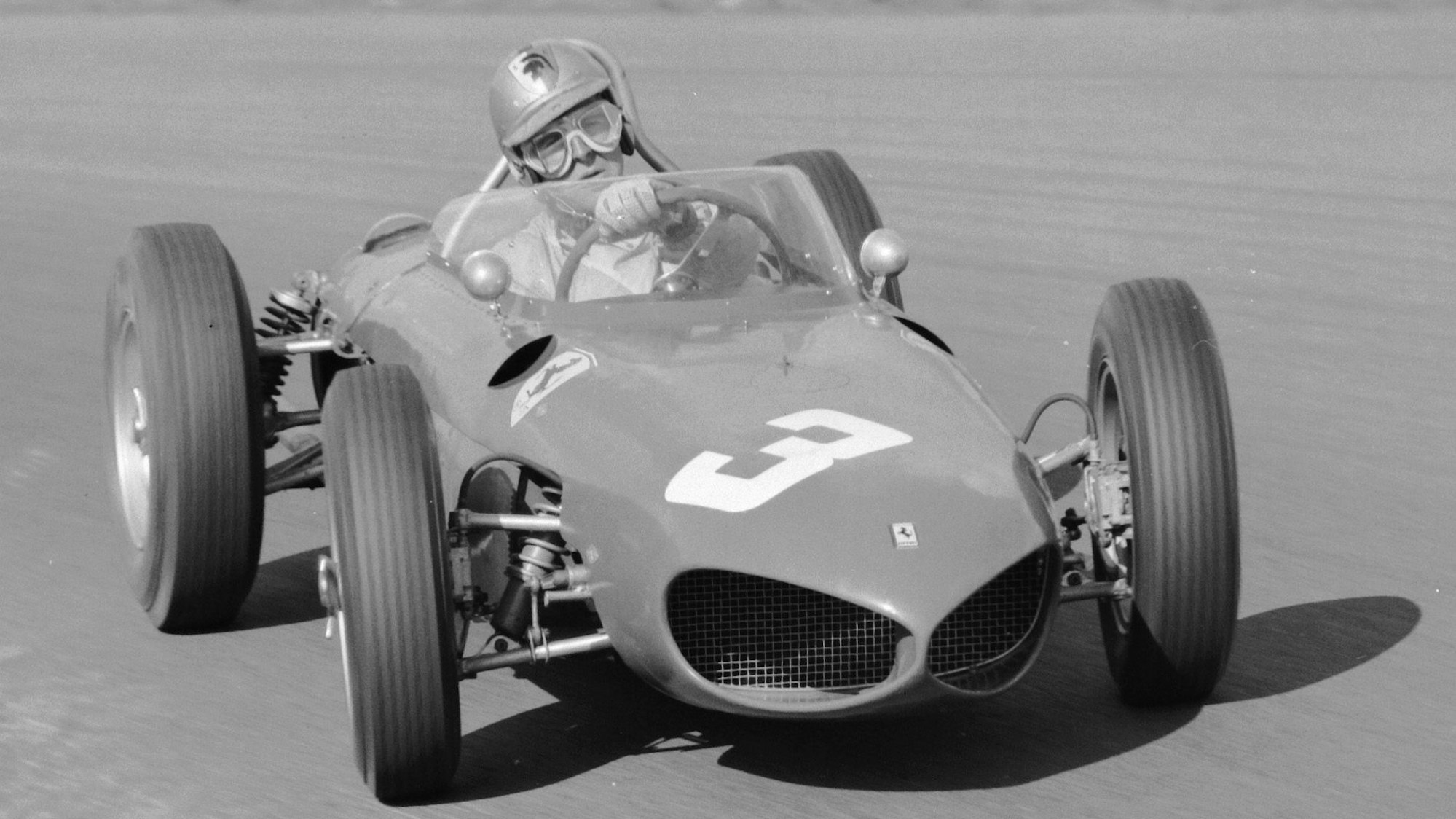 Wolfgang Graf Berghe von Trips in einem Ferrari 156