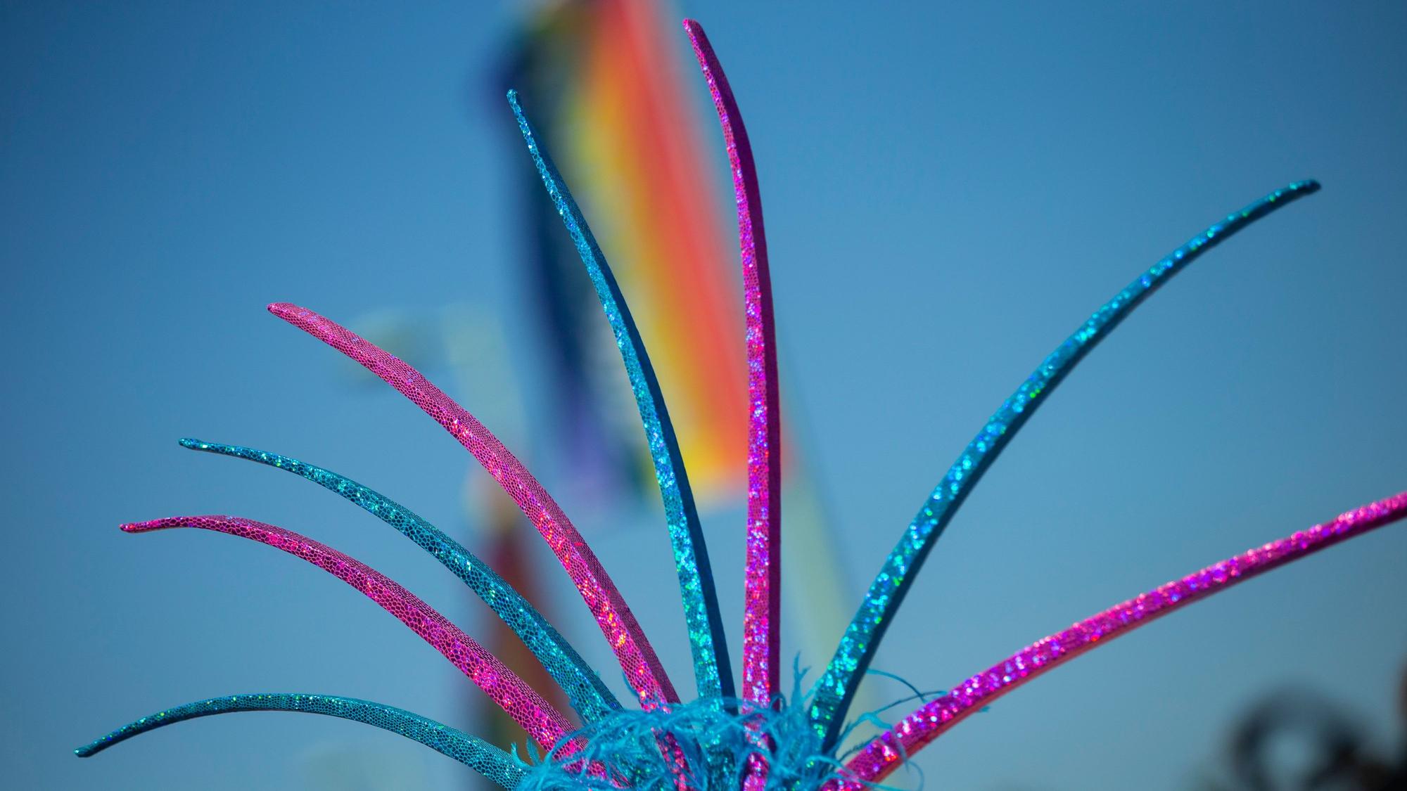 Eine Kopfbedeckung beim CSD.