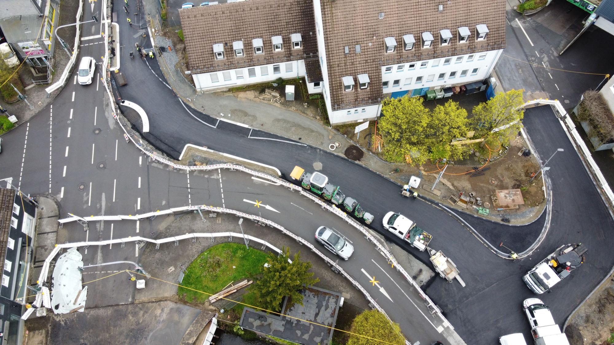 Die Baustelle an der Polizei in Wipperfürth.