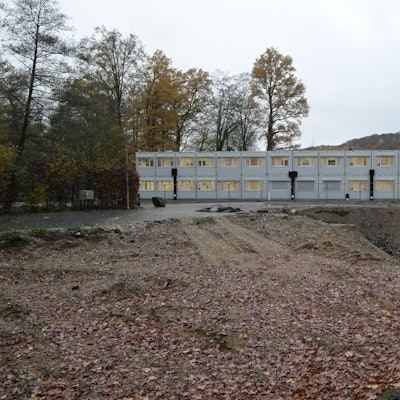 Schulcontainer stehen in Odenthal.