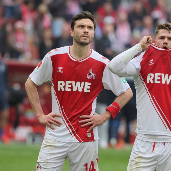 1.FC Köln vs. SC Freiburg, 30. Spieltag, 29.04.2023, 15.30 Uhr, von links: Jonas Hector, Jan Thielmann (1. FC Köln), Bild: Herbert Bucco