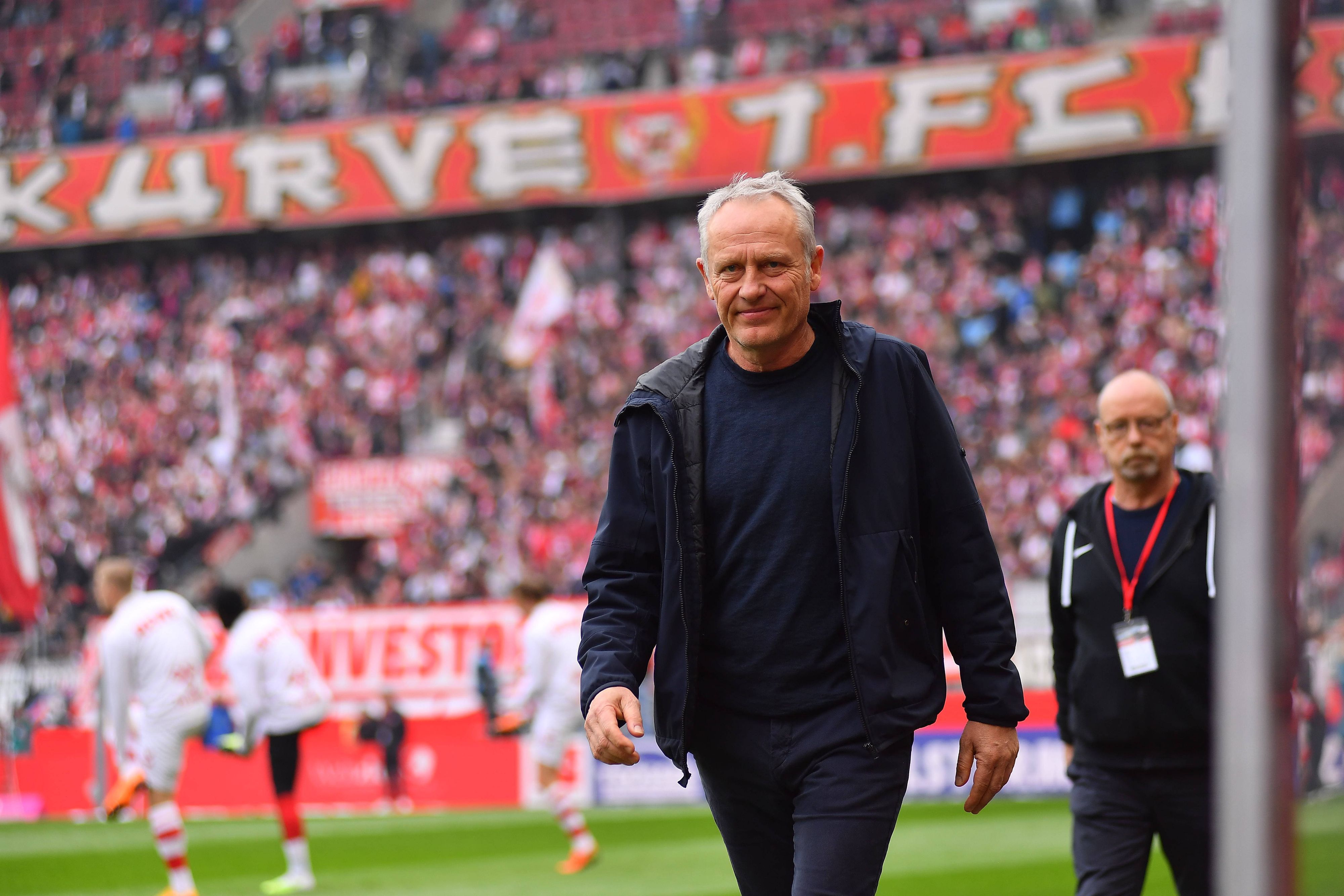 Christian Streich am Samstag in Köln. Der Freiburg-Trainer hat ein Loblied auf Jonas Hector gesungen.