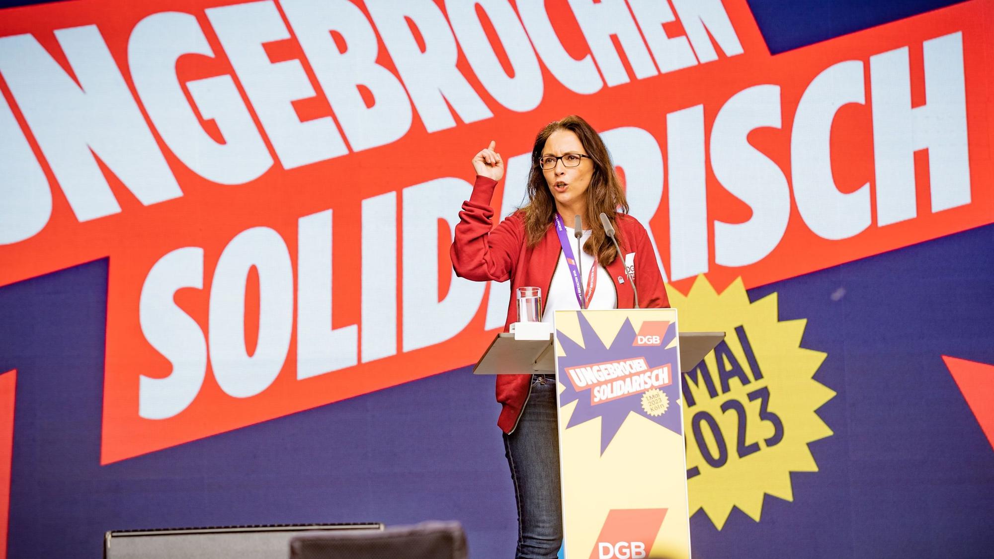 Yasmin Fahimi, Vorsitzende des Deutschen Gewerkschaftsbundes.