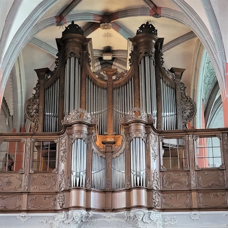 Blick auf die König-Orgel in der Schlosskirche.