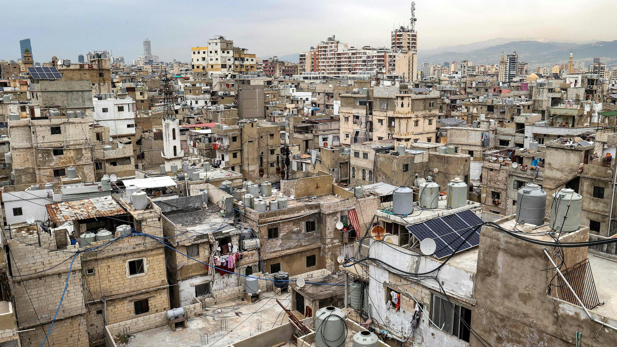 Die Aufnahme zeigt die südliche Vorstadt Beiruts aus der Vogelperspektive. (Symbolbild)