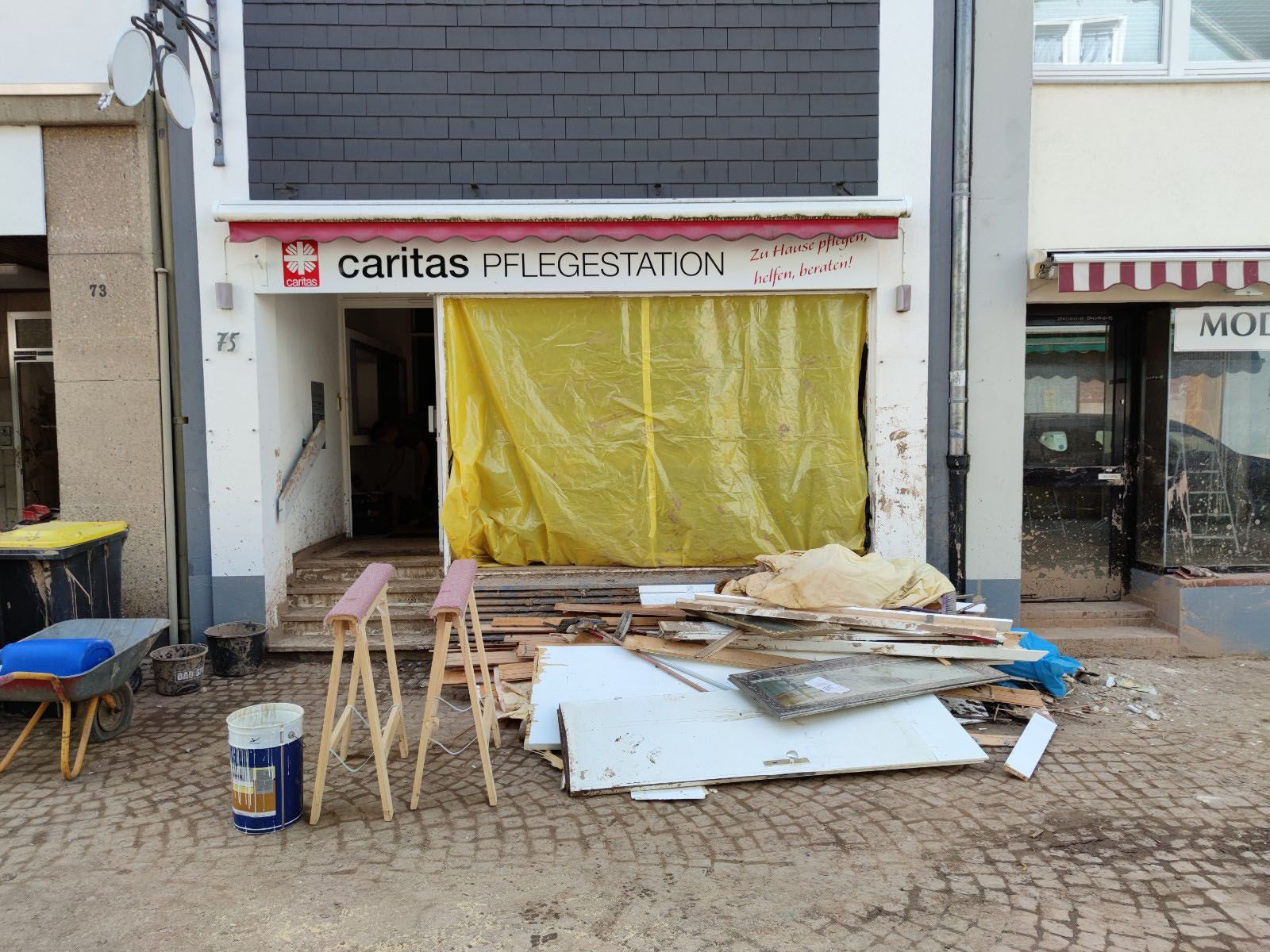 Die Pflegestation Bad Münstereifel wurde bei der Flutktatstrophe am 14. Juli 2021 zerstört.