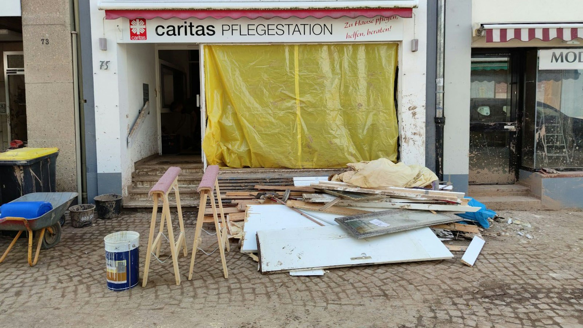 Die Pflegestation Bad Münstereifel wurde bei der Flutktatstrophe am 14. Juli 2021 zerstört.