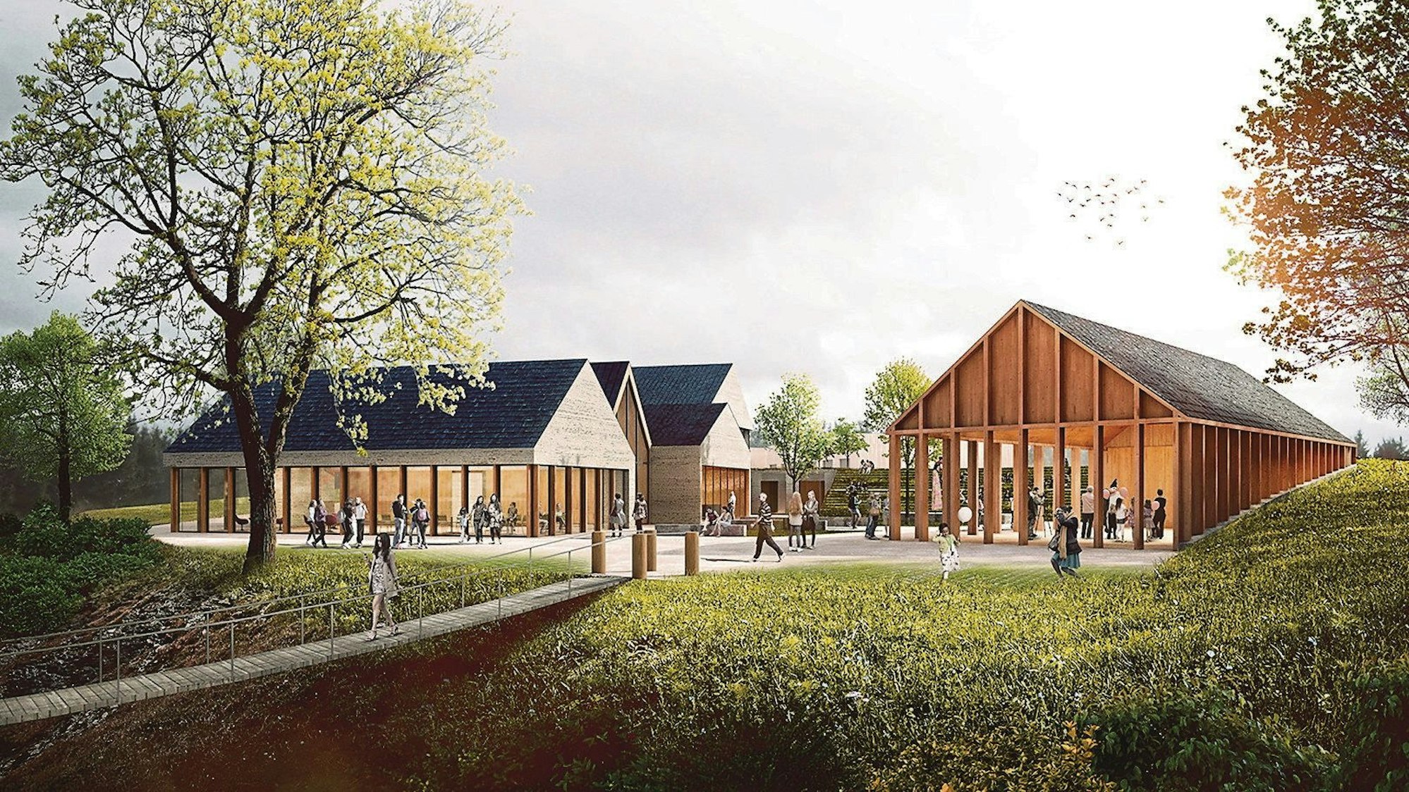 Eine Visualisierung des geplanten kulturellen Zentrums in Stadt Blankenberg.