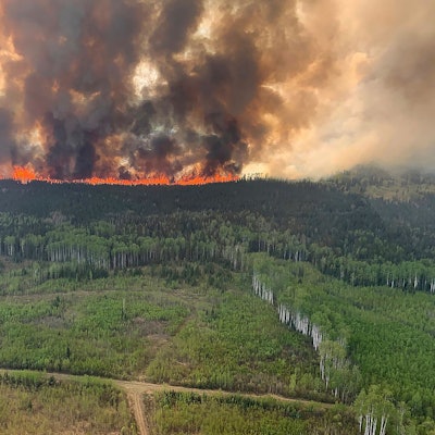 Der Bald Mountain Waldbrand lodert im Grande Prairie Forest.